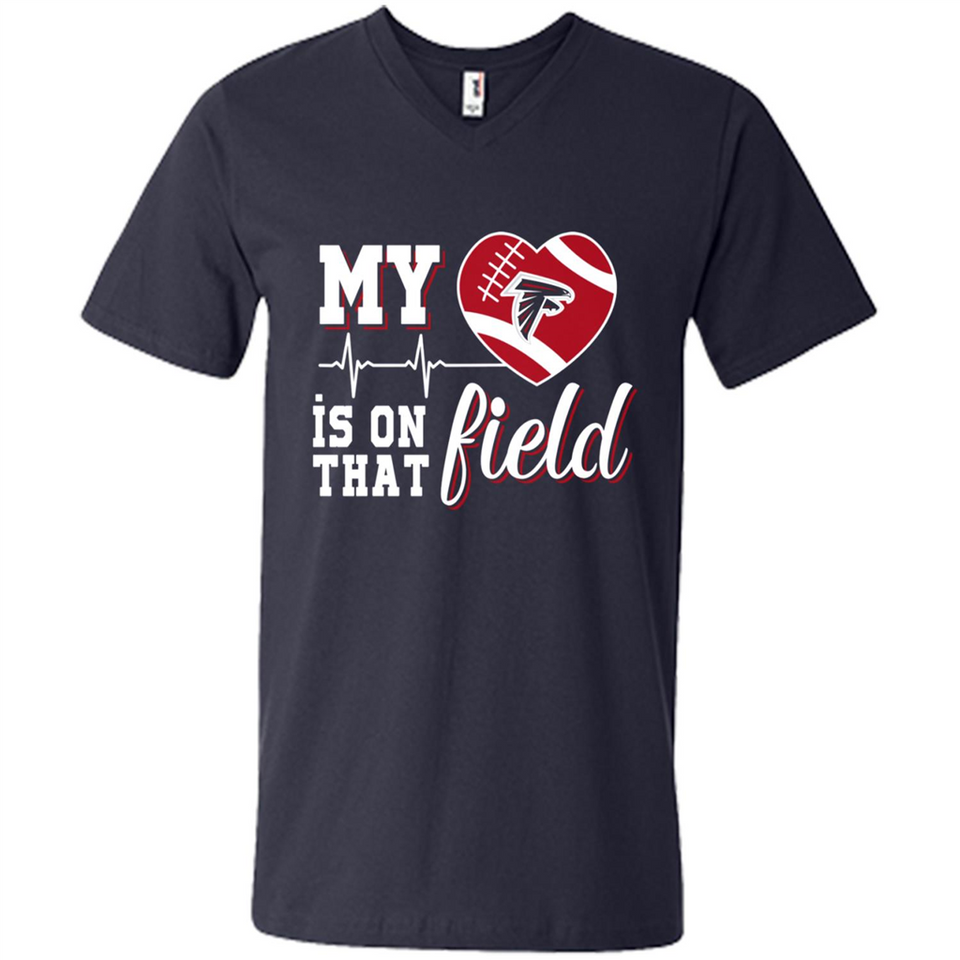 Atlanta Falcons Football My Heart is on that Field - Men's V-Neck