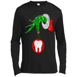 Christmas Nurse Grinch hand holding clinic dental ornament - Canvas Long Sleeve T-Shirt