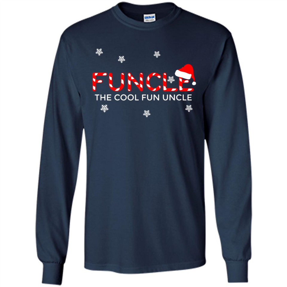 Mens Christmas Funcle The Cool Fun Uncle Definition Xmas - Long Sleeve T-Shirt