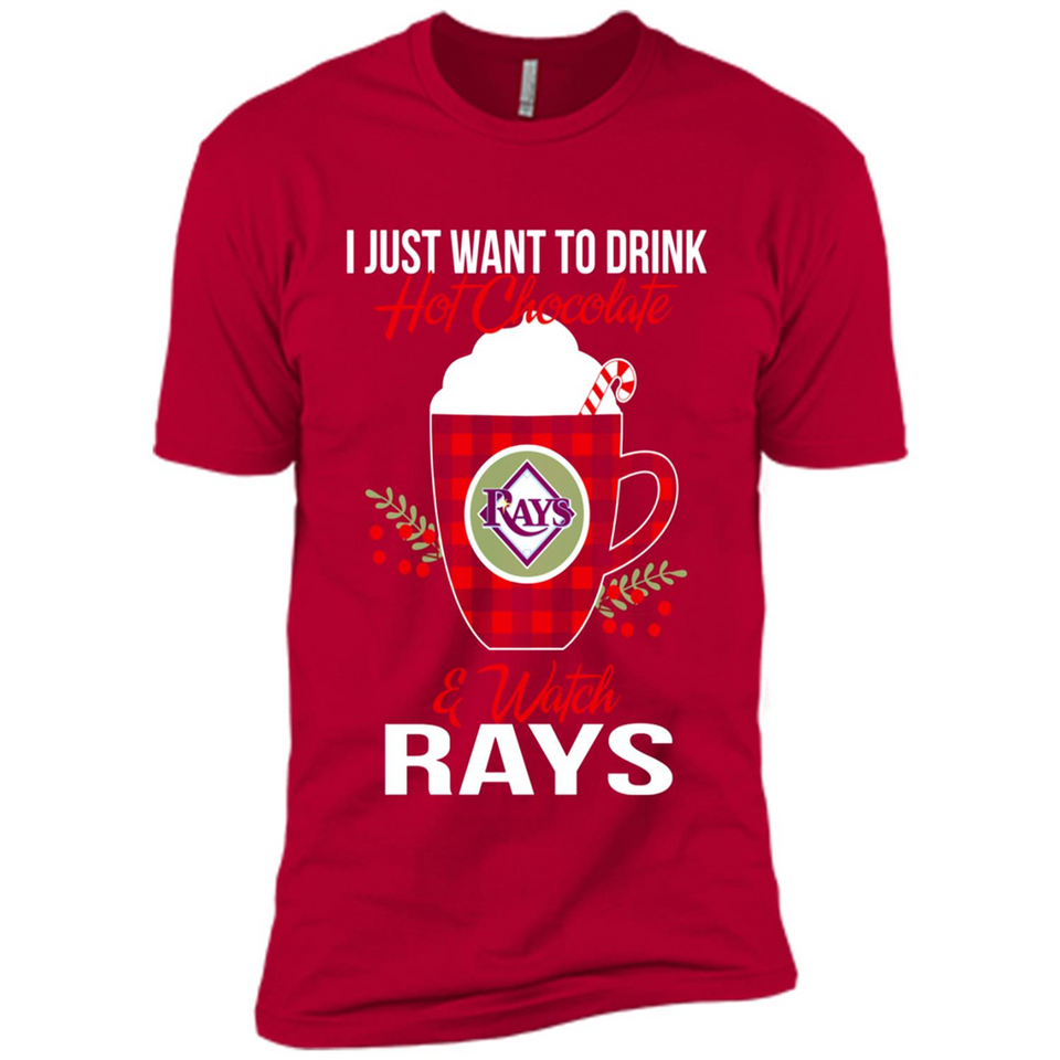 I Just Want To Drink Hot Chocolate & Watch Tampa Bay Rays Ugly Christmas Sweater PINGPONG