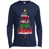 We Wish You A Merry Christmas Funny Pine Gift Sleeve - Canvas Long Sleeve T-Shirt