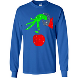 Christmas The Grinch Hand Holding Apple Ornament sweater - Long Sleeve T-Shirt