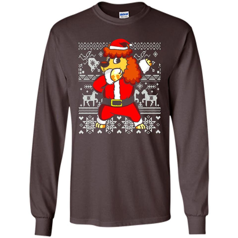 Dabbing Poodle Santa Christmas Holiday Sweatshirt - Long Sleeve T-Shirt