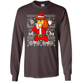 Dabbing Poodle Santa Christmas Holiday Sweatshirt - Long Sleeve T-Shirt