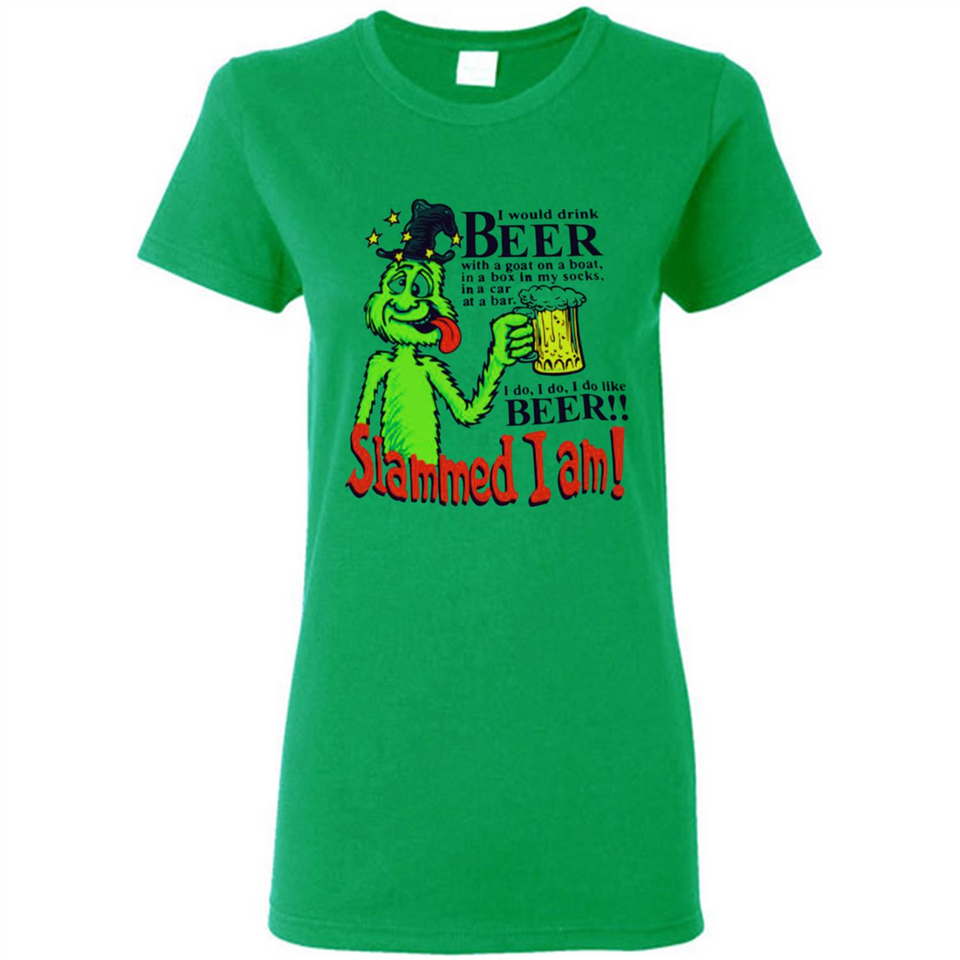 Slammed I Am I Would Drink Beer With A Goat On A Boat Shirt - Ladies Short-Sleeve