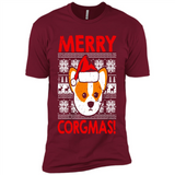 Funny Christmas Santa Corgi Dog Merry Corgmas - Premium Short Sleeve T-Shirt