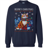 Christmas Ugly Sweater Cat With Christmas Meowy Chritstmas - Sweatshirt