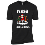 Floss Like A Boss Santa Flossing Dance Funny - Premium Short Sleeve T-Shirt