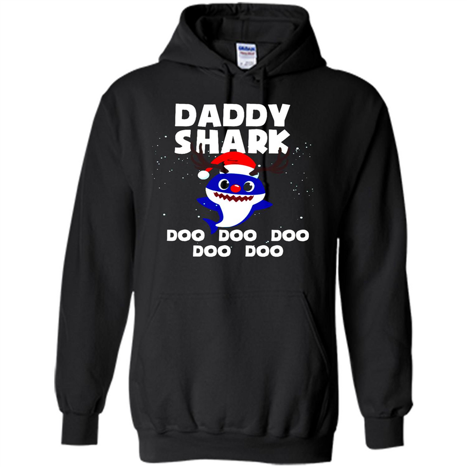 Daddy Shark Costume Reindeer Funny Christmas T-Shirt - Hoodie