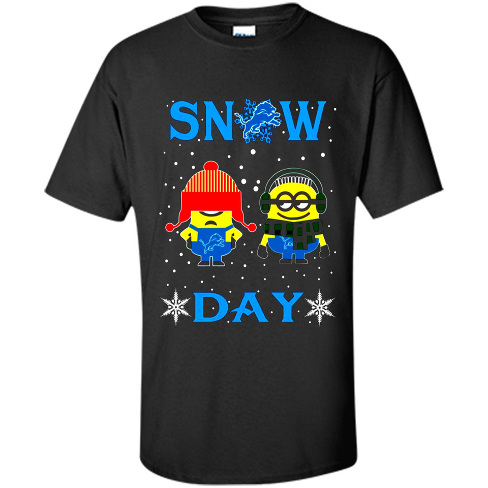 Snow Day Shirt For Detroit Lions Vs Minion Fans pingpong