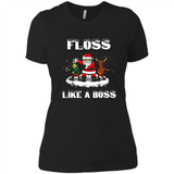 Floss Like A Boss Santa Flossing Dance Funny - Ladies' Boyfriend T-Shirt