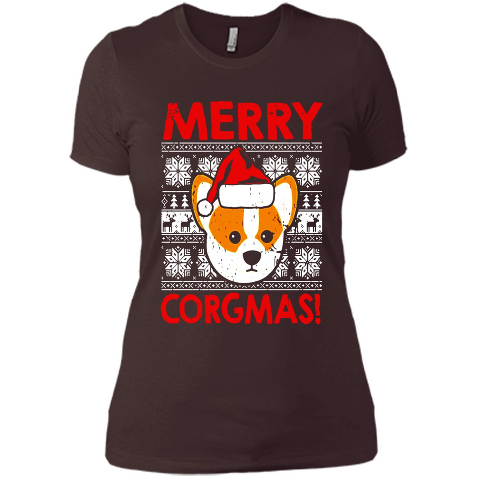 Funny Christmas Santa Corgi Dog Merry Corgmas - Ladies' Boyfriend T-Shirt
