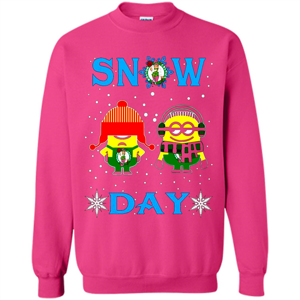 Snow Day Shirt For Boston Celtics Vs Minion Fans pingpong