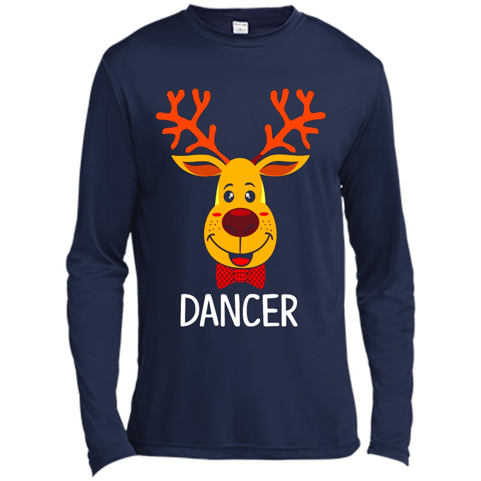 Dancer Santa Claus Funny Xmas Holiday T-Shirt - Canvas Long Sleeve T-Shirt