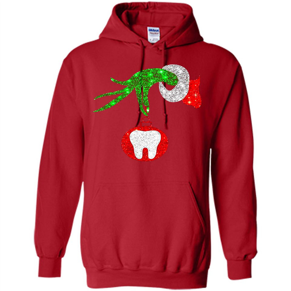 Christmas Nurse Grinch hand holding clinic dental ornament - Hoodie