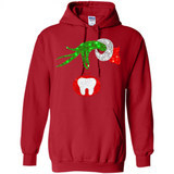 Christmas Nurse Grinch hand holding clinic dental ornament - Hoodie
