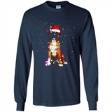 Christmas Lights Boxer Dog Funny Xmas Sweatshirt - Long Sleeve T-Shirt