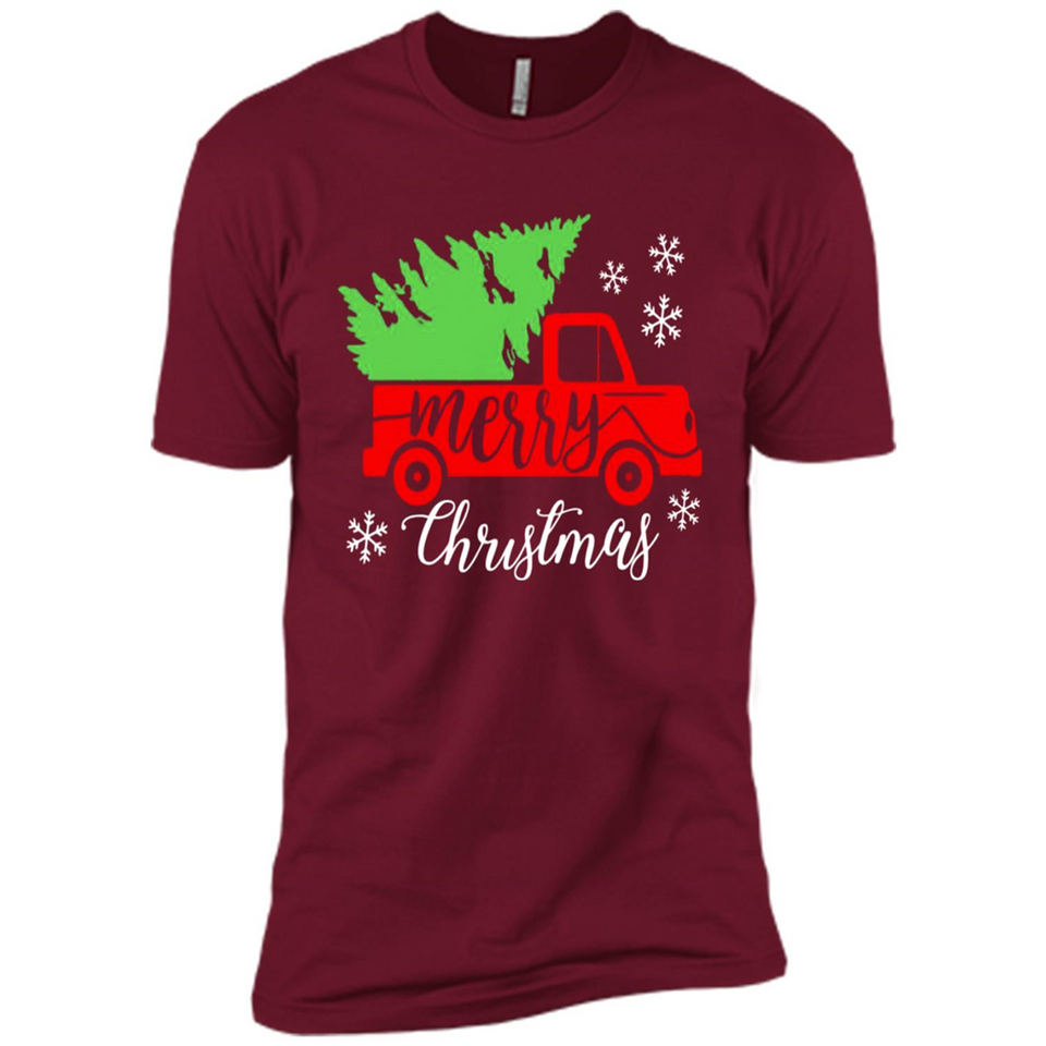 Vintage Christmas Classic Truck T-Shirt with Snow and Tree