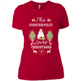 This Fighter Pilot Loves Christmas Tree Shirt with Snowman