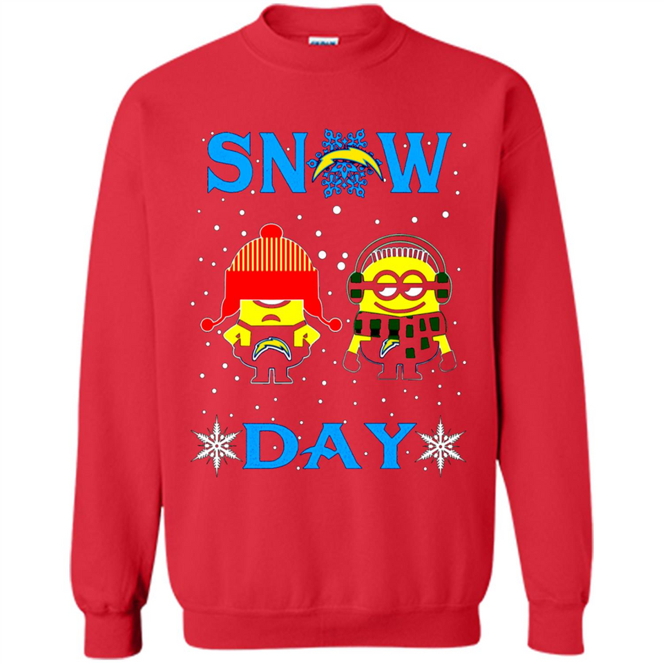 Snow Day Shirt For Los Angeles Chargers Vs Minion Fans pingpong