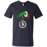 Amazing Florida State Seminoles Glitter Grinch Monogram Ornament Christmas Gift - Men's V-Neck