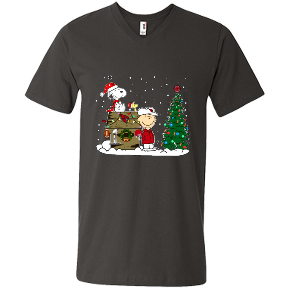 Arizona Cardinals Snoopy The Peanuts Movie Christmas Football Super Bowl pingpong - Men's V-Neck