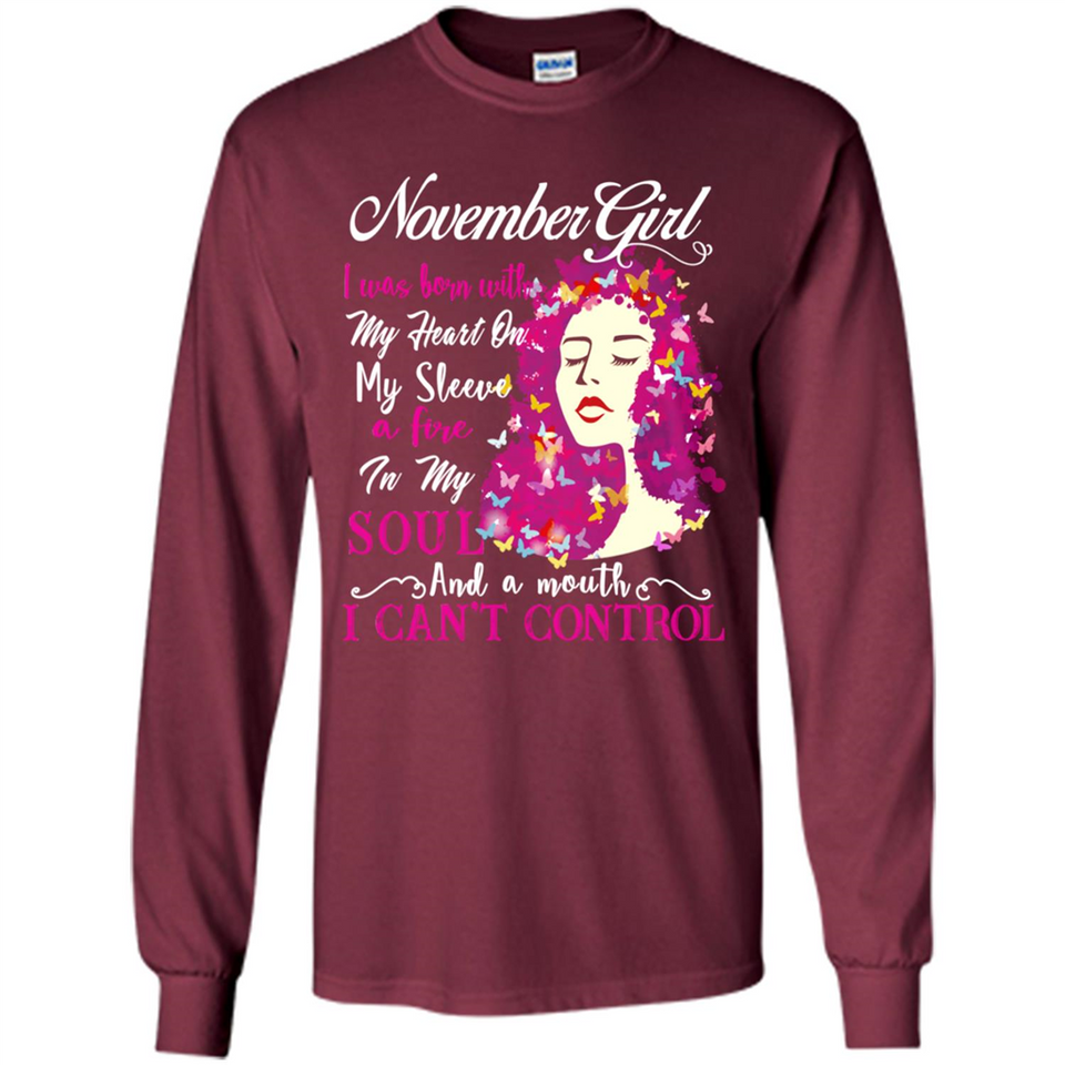 November Butterfly Girl - Long Sleeve T-Shirt