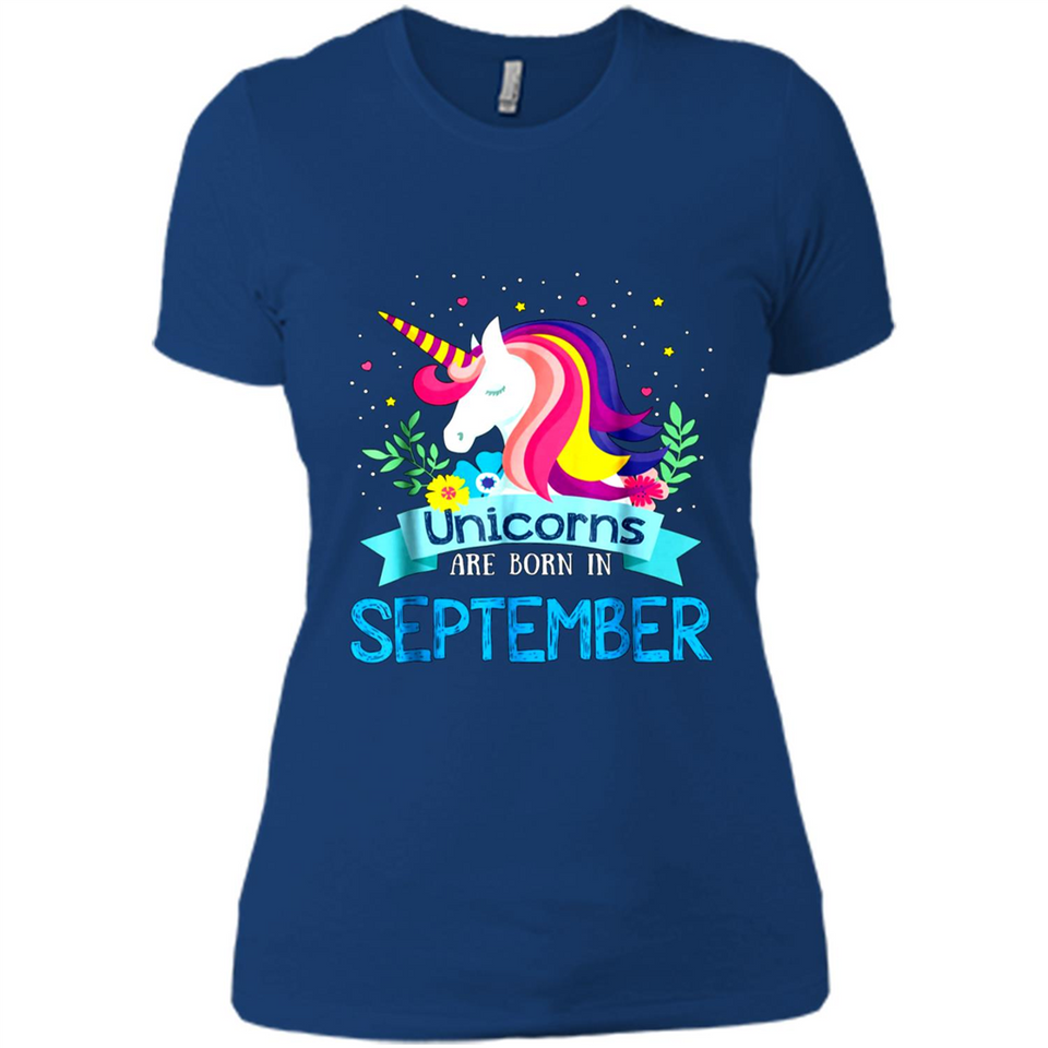 Unicorns are born in September Birthday Rainbow Gift Ladies Custom