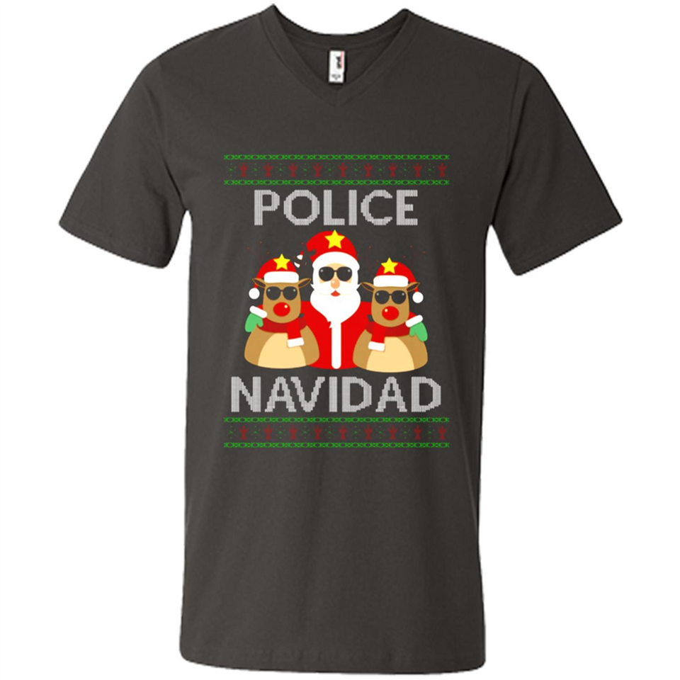FUNNY POLICE NAVIDAD T-SHIRT Santa Christmas Party - Men's V-Neck