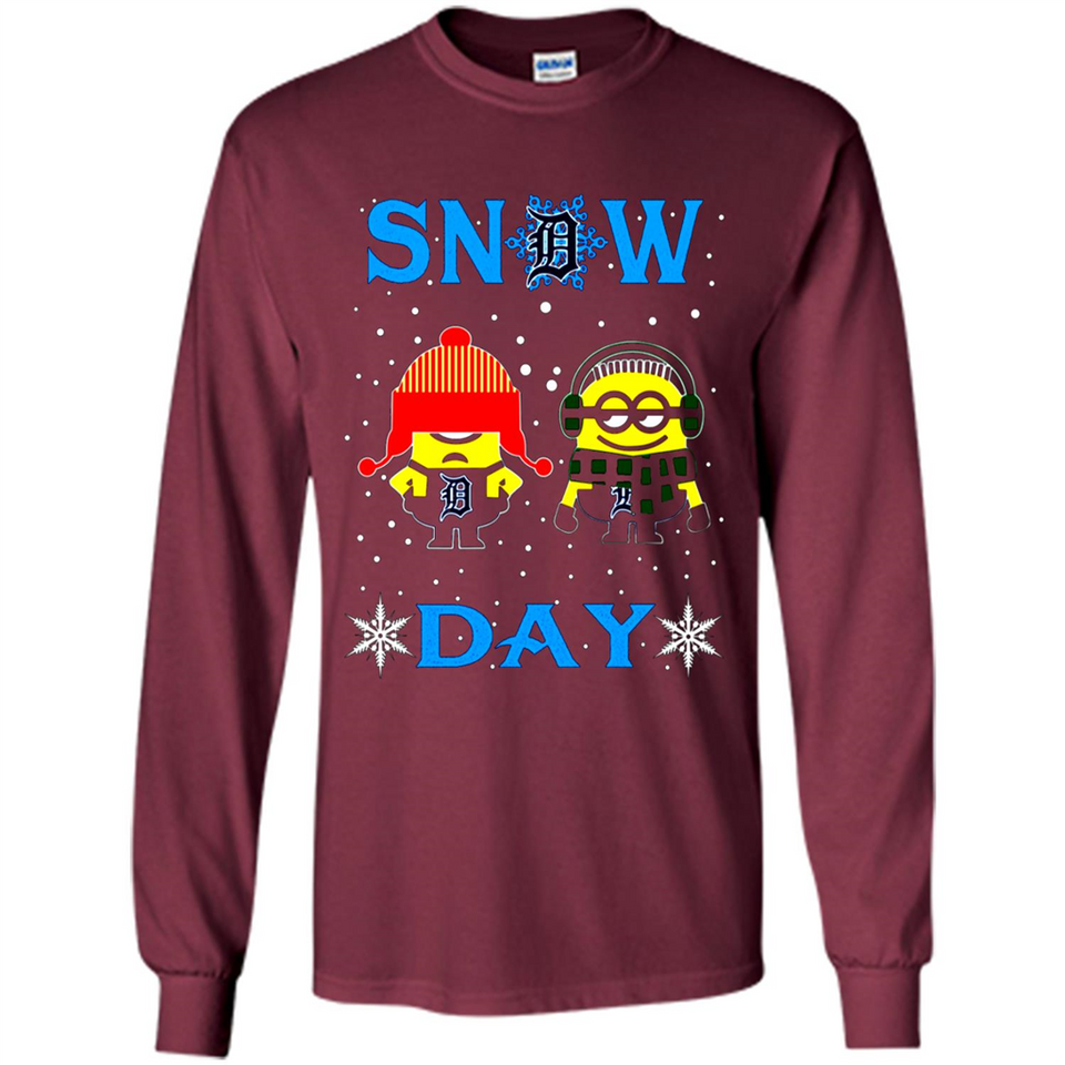 Snow Day Shirt For Detroit Tigers Vs Minion Fans pingpong