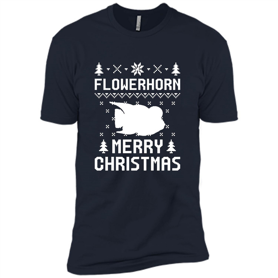 Flowerhorn Christmas T-shirt, Ugly Christmas Sweater - Premium Short Sleeve T-Shirt