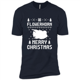 Flowerhorn Christmas T-shirt, Ugly Christmas Sweater - Premium Short Sleeve T-Shirt