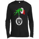 Amazing tee Oakland Raiders Glitter Grinch Monogram Ornament Christmas Gift - Canvas Long Sleeve T-Shirt