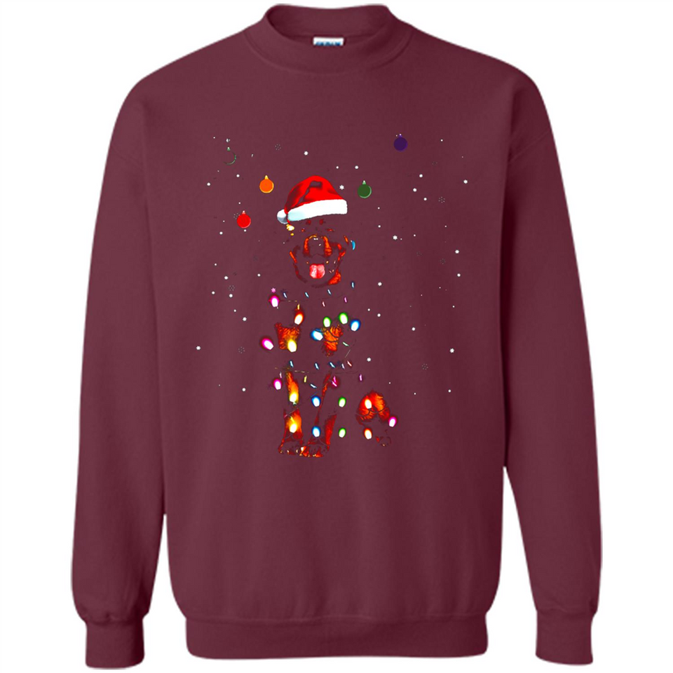 Rottweiler Santa Lights Christmas Dog Xmas Sweatshirt - Sweatshirt