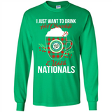 I Just Want To Drink Hot Chocolate & Watch Washington Nationals Ugly Christmas Sweater PINGPONG