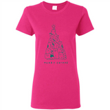Merry Catmas Funny Cat Christmas Tree Sweatshirt - Ladies Short-Sleeve