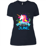 Unicorns are born in June Birthday Rainbow Gift Ladies Custom