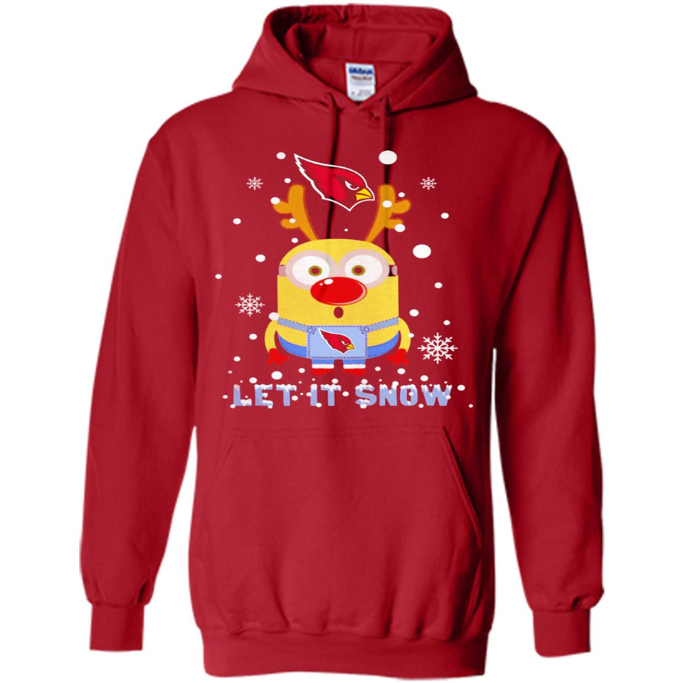 Minion Arizona Cardinals Ugly Christmas Sweater Let it Snow - Hoodie