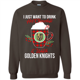 I Just Want To Drink Hot Chocolate & Watch Vegas Golden Knights Ugly Christmas Sweater PINGPONG