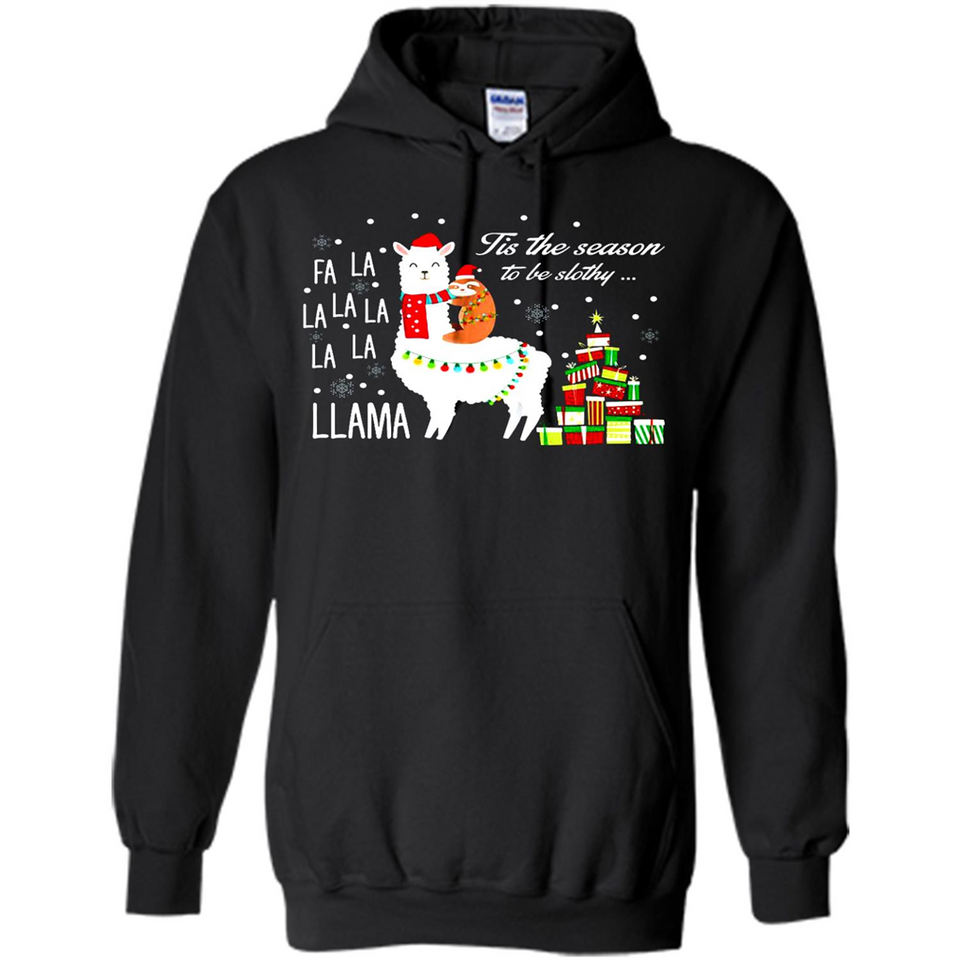 Llama Tis the season to be slothy Christmas sweatshirt PINGPONG - Hoodie