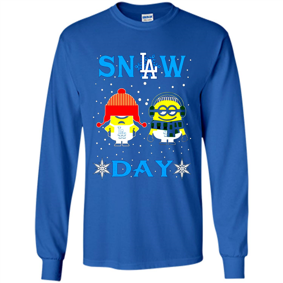 Snow Day Shirt For Los Angeles Dodgers Vs Minion Fans pingpong