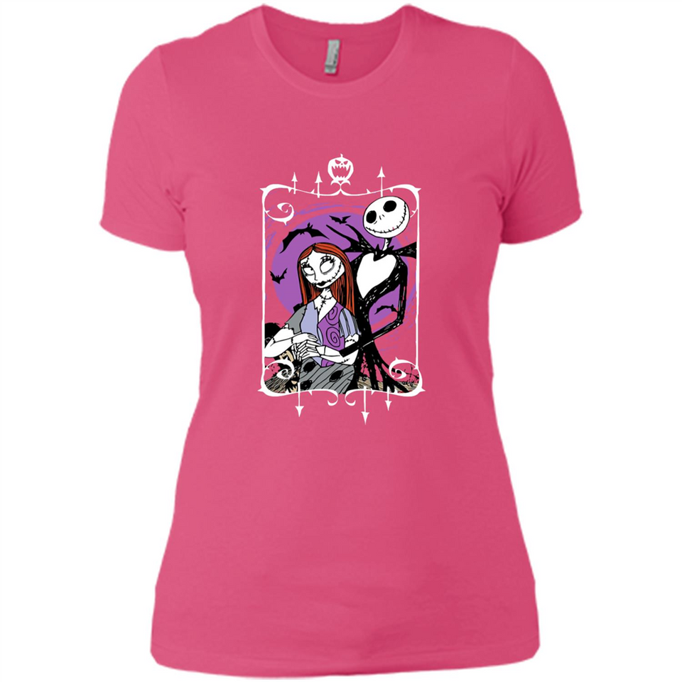 Disney Nightmare Before Christmas Jack And Sally T-Shirt - Ladies' Boyfriend T-Shirt