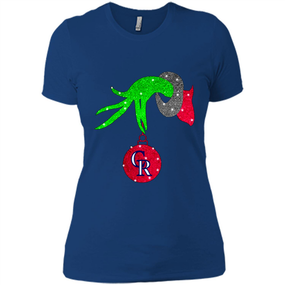 GRINCH HAND HOLDING COLORADO ROCKIES GLITTER CHRISTMAS PINGPONG