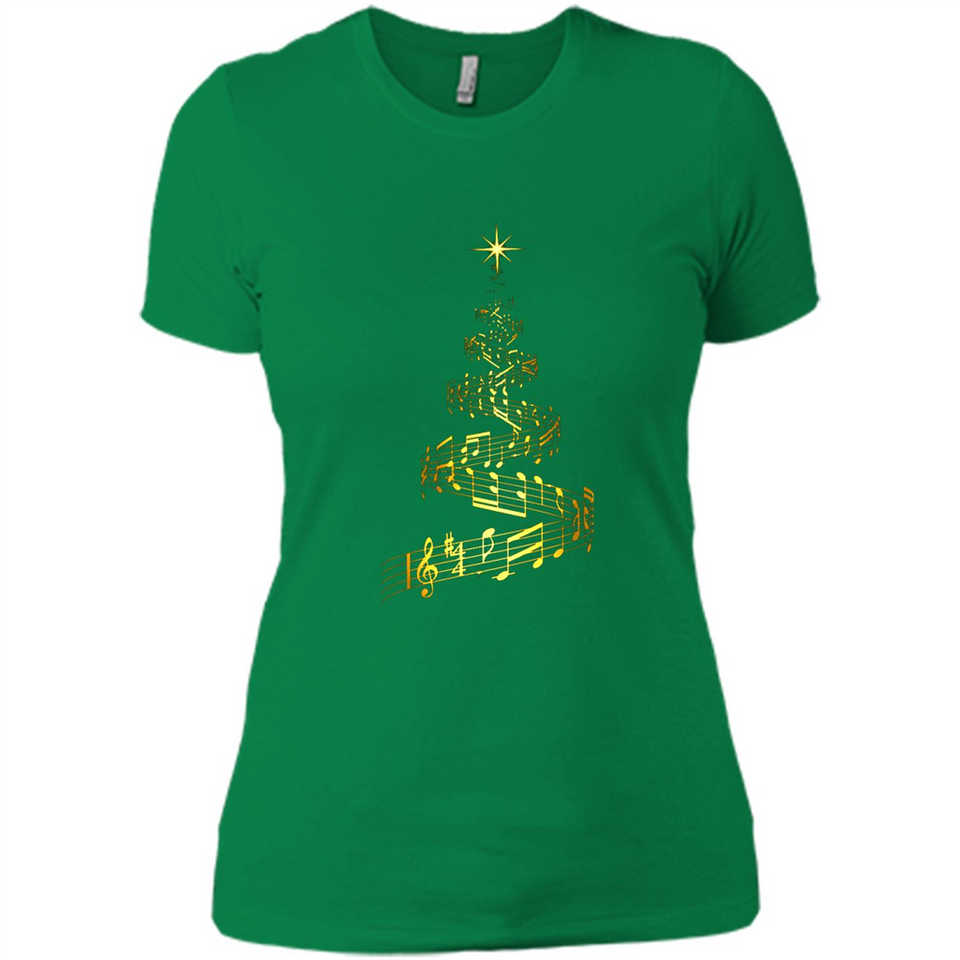 Music Note Christmas Tree Xmas Music Lover Mug PINGPONG - Ladies' Boyfriend T-Shirt