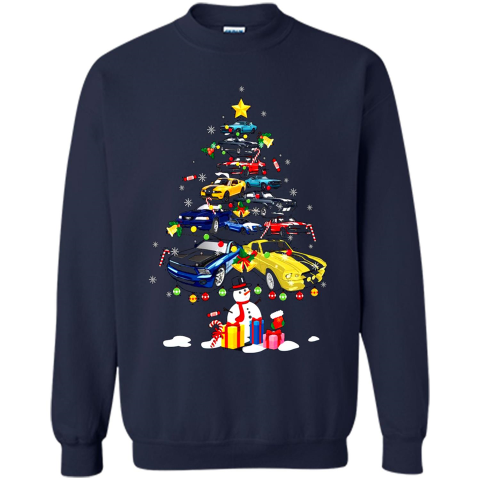 Mustang Tree Christmas Sweatshirt PINGPONG