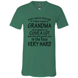 Don't Mess With Me My Grandma Is Crazy And She Will Punch You - Canvas Unisex V-Neck
