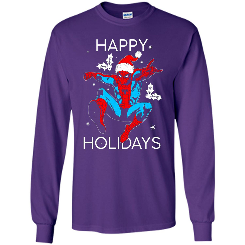 Marvel Spider Man Happy Holidays Santa Christmas Mug PINGPONG - Long Sleeve T-Shirt