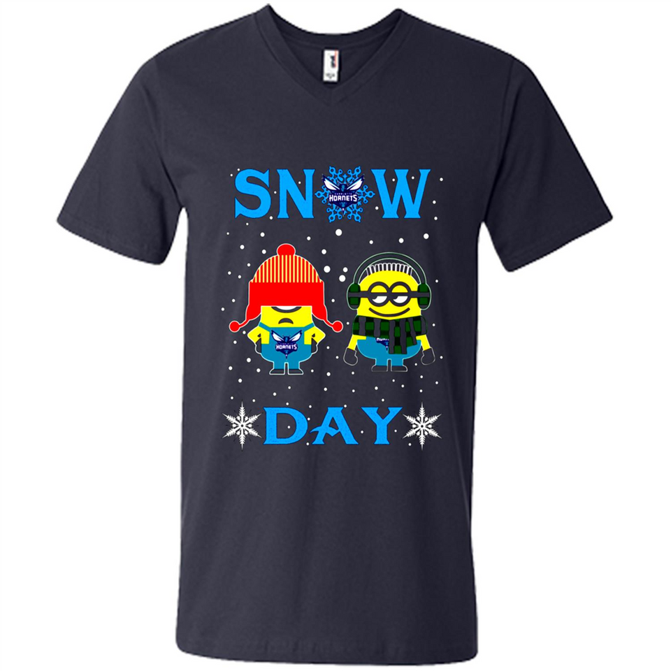 Snow Day Shirt For Charlotte Hornets Vs Minion Fans pingpong