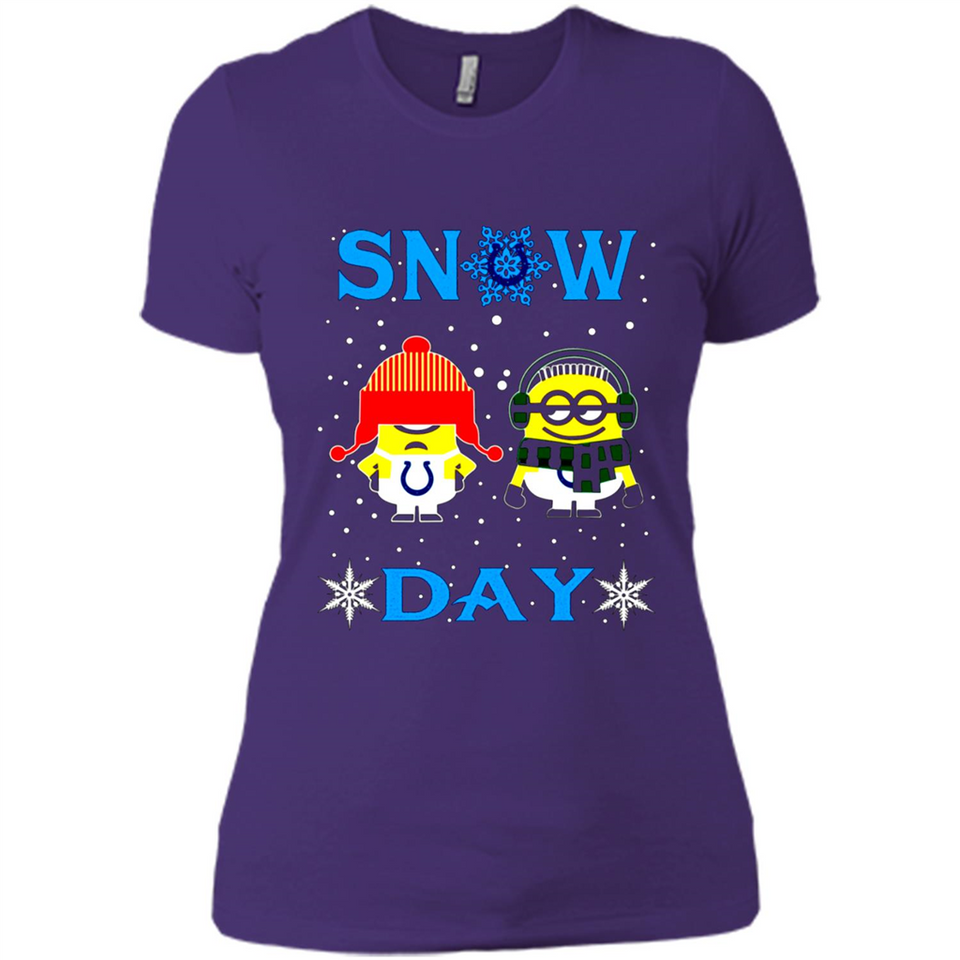 Snow Day Shirt For Indianapolis Colts Vs Minion Fans pingpong