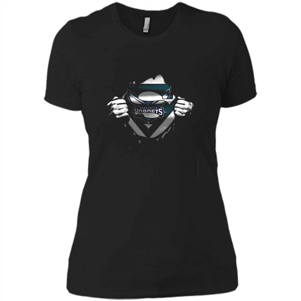 Charlotte Hornets And Superman Fans - Ladies' Boyfriend T-Shirt